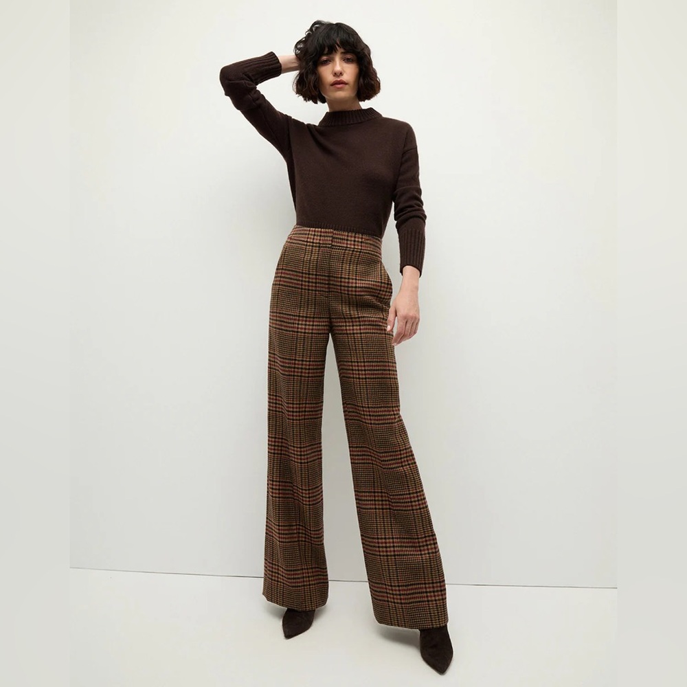 Veronica Beard Tonelli Camel Plaid Pants